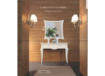 Dressing table and Mirror Console Wood Luxury White Classic