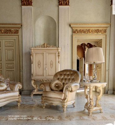 Armchair Chesterfield Wing Chair 1 Seater Seat Fabric Beige Living room