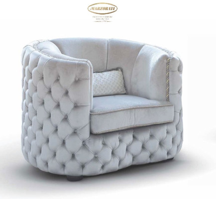 Chesterfield Armchair Seater 1 Seat Fabric Cocktail Chair Luxury Gray