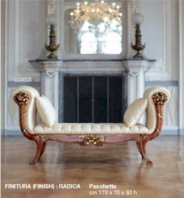 Chaise Lounge Lounger Chaise Fabric Couch Baroque Luxury Beige Upholstery Brown