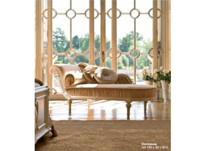 Chaise Lounge Lounger Chaise Fabric Couch Baroque Luxury Beige Upholstery Club