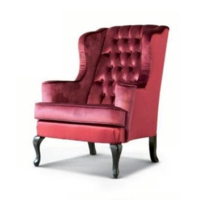 Armchair Luxury Seater Seat 1 Fabric Red Chesterfield Living room Furniture
