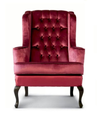 Armchair Luxury Seater Seat 1 Fabric Red Chesterfield Living room Furniture