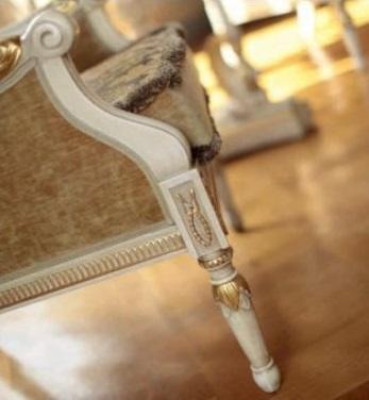 Armchair Luxury Seater Wing Chair Fabric Beige Living room Club Chair