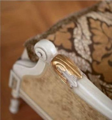 Armchair Luxury Seater Wing Chair Fabric Beige Living room Club Chair