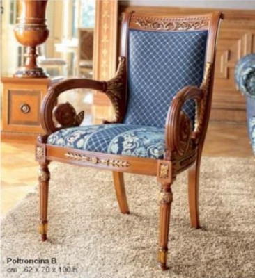 Dining room chair Chair Dining room Armchair Luxury Chair Fabric Blue
