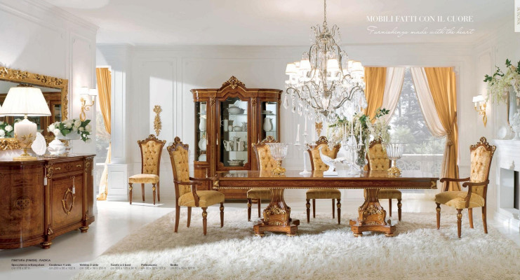 Luxury Dining room chair Chair Dining room Armchair Seater Wood Brown