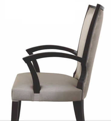 Chair with Armrests Dining room chair Kitchen chair Wood Fabric Gray