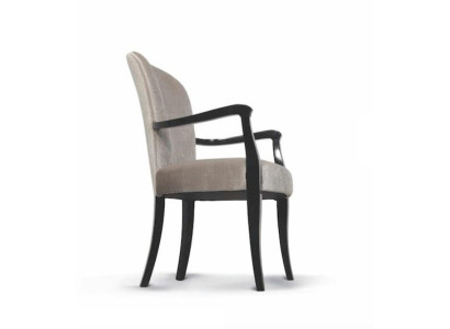 Chair with Armrests Kitchen chair Dining room chair Wood Fabric Gray