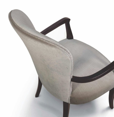 Chair with Armrests Kitchen chair Dining room chair Wood Fabric Gray