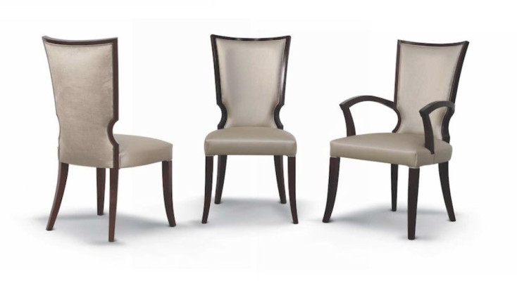 Chair without Armrests Dining room chair Kitchen chair Wood Fabric Gray