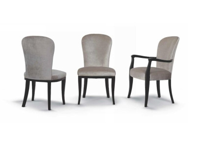 Chair without Armrests Dining room chair Kitchen chair Wood Gray Fabric