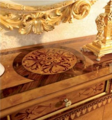 Chest of drawers Mirror Sideboard Gold Wood Living room Furniture Wardrobe