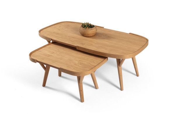 Living room Set 2 pcs 2x Coffee tables Designer Furniture Modern Complete Wood