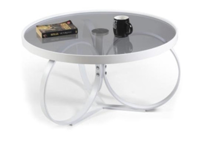 White Coffee table Living room Furnishings Designer Glass table Side table