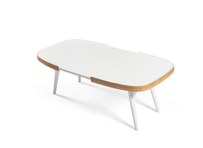 Wood White Coffee table Living room Designer Modern Furnishings