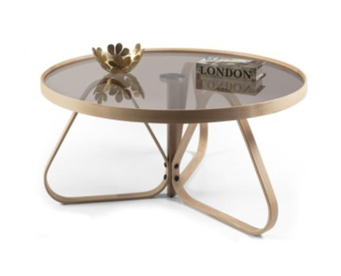Designer Coffee table Luxury Glass Table Coffee Round Living room Wood Table