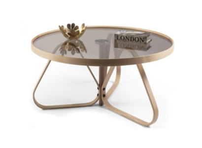 Designer Coffee table Luxury Glass Table Coffee Round Living room Wood Table