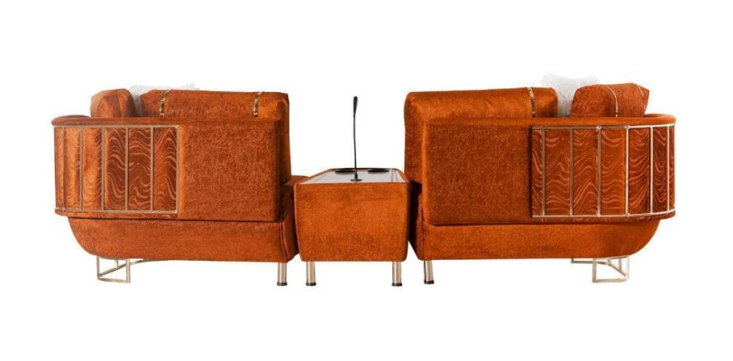 Orange Living room Table -Sofa Designer Armchair Luxurious Coffee table Set