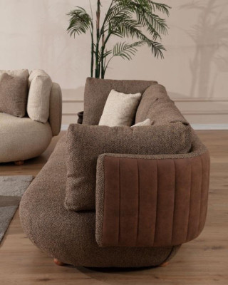 Brown 3-Seater Living room 3-Seater Upholstery Sofas Leather Couches Luxury Furniture