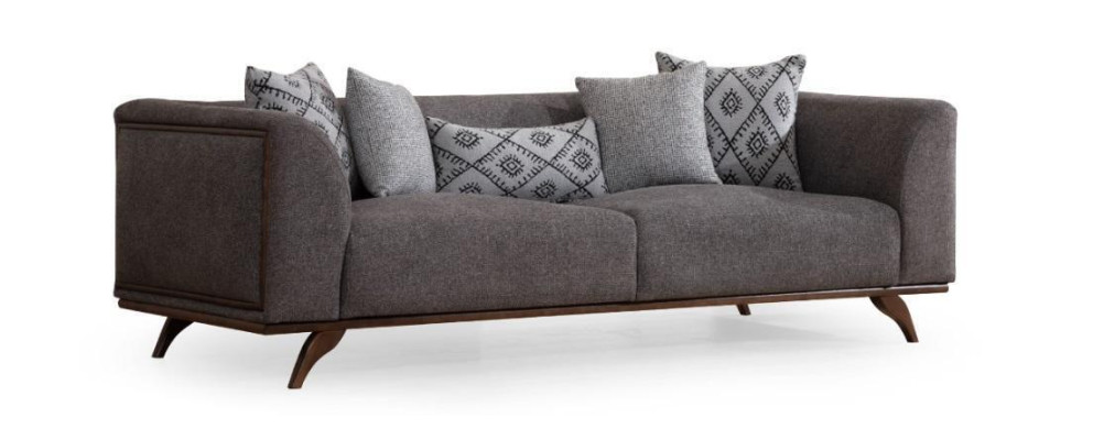 Living room seating furniture stylish 3-seater modern wooden frame elegant couch