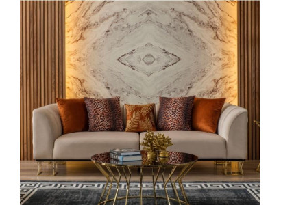 Upholstery 3-Seater exclusive r Beiger Living room three-seater luxury couches