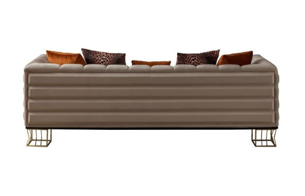 Upholstery 3-Seater exclusive r Beiger Living room three-seater luxury couches