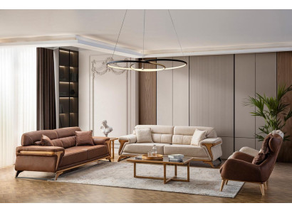 Stylish living room set consists of 2x 3-seater sofas and 2x armchair 4 pieces