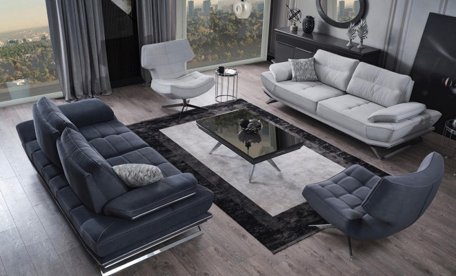 Living room Multicolor Set Consists of 2x 3-Seater Sofas and 2x Armchair