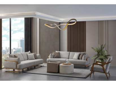 Furniture Living room Bright Color Set 2x 3-Seater Sofas and Armchair 3pcs.