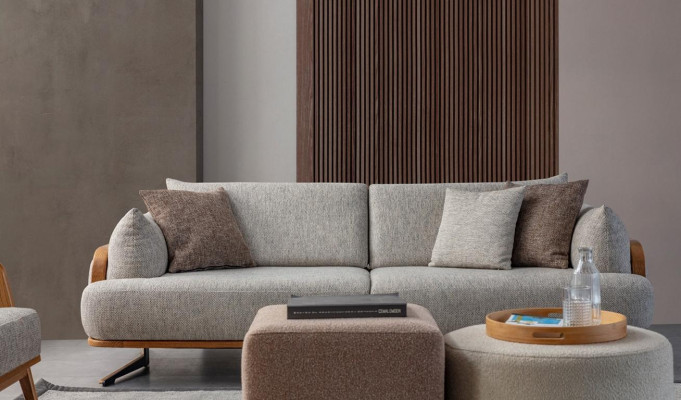 Luxurious 3-Seater Sofa Bright Color Modern Furniture in Living room