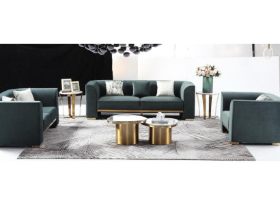 Round Table Couch Marble Round Tables Side Stainless Steel Double Set 2 Piece Furniture