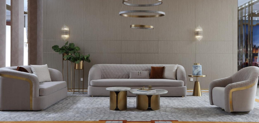 Designer Round Coffee table Living room table Coffee table Sofa Table Side Marble
