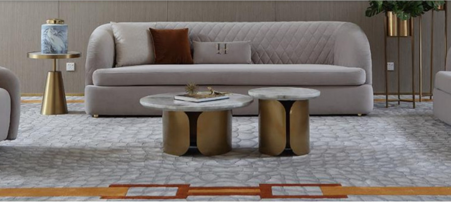 Designer Round Coffee table Living room table Coffee table Sofa Table Side Marble