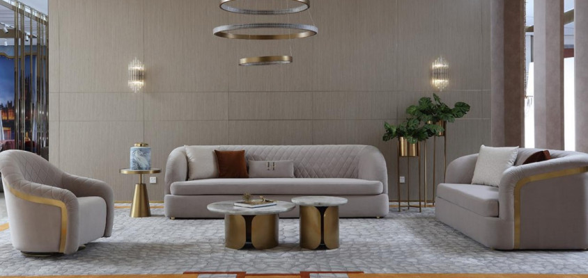Designer Round Coffee table Living room table Coffee table Sofa Table Side Marble