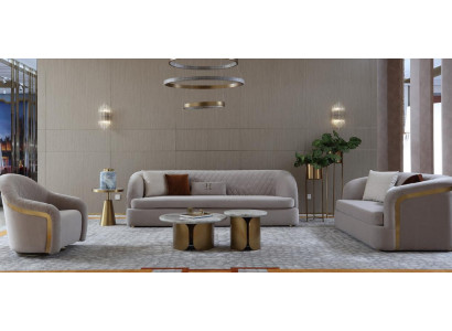 Designer Round Coffee table Living room table Coffee table Sofa Table Side Marble