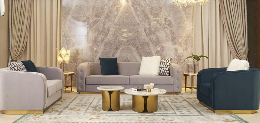 Luxury Hotel Furniture Seater Sofa set Upholstery Furniture Living room Three Seater Couch