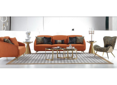Three Seater Couch Upholstery Design Sofa Modern 3 Seat Sofas Room Furniture Orange