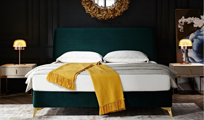 Bed 180x200cm Textile Bedroom Furniture Luxury Modern Beds Design Bed Velvet