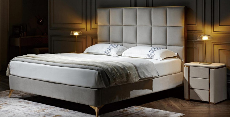 Design Bed Bedroom Beds Textile Hotel Luxury Upholstery Seat Fabric Furniture new