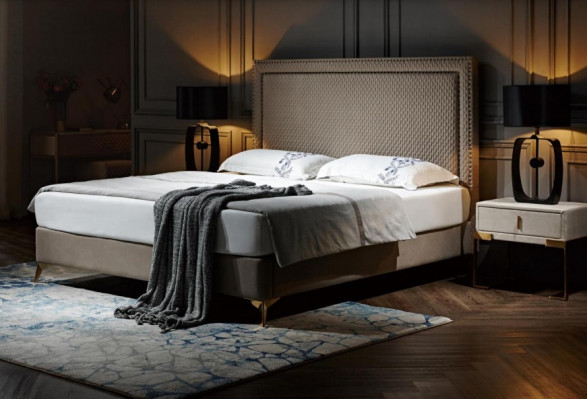 Bed 3 pieces. Bedroom Set Design Luxury Bedroom Hotel Furniture 2x Bedside table