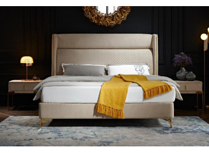 Double bed Bedroom Hotel Ehe Luxus Bed 2x Bedside table 3pcs. Set beds new
