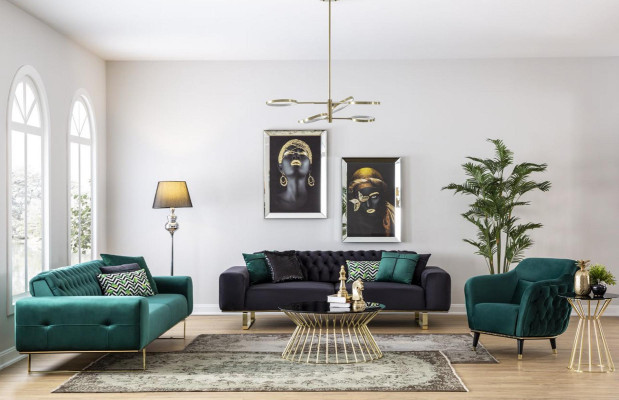 Modern Sofa 4 Seat Design Living room Upholstery Wood Upholstery Modern Luxury