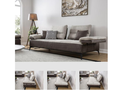 Luxury Three Seater Modern Couch Furniture Gray Couches Classic Sofas Fabric Textile