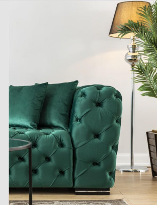 Corner sofa L-shape Sofa Couch Design Couches Upholstery Textile new Corner Suite Green