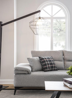 Corner sofa L-shape Sofa Couch Design Couches Upholstery Textile new Corner Suite Gray