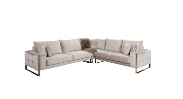 Corner sofa L-shape Sofa Couch Design Couches Upholstery Textile Corner Suite Beige