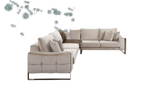 Corner sofa L-shape Sofa Couch Design Couches Upholstery Textile Corner Suite Beige