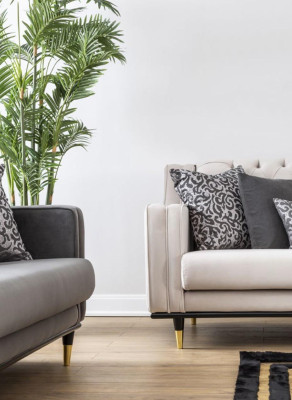 Classic Gray Sofa 3 Seat Sofas Seat Design Couch Three Seater Luxury Furniture Style