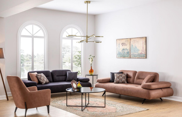 xxl Sofa 4 Seater Couch Living room Upholstery Seat Suite Leather Gray Textile